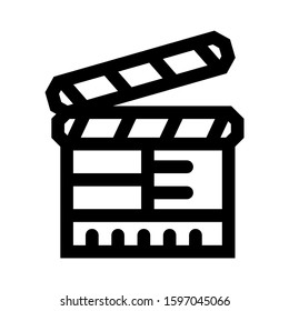 clapper board icon isolated sign symbol vector illustration - high quality black style vector icons
