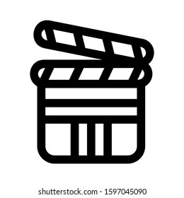 clapper board icon isolated sign symbol vector illustration - high quality black style vector icons
