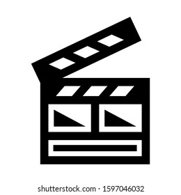 clapper board icon isolated sign symbol vector illustration - high quality black style vector icons
