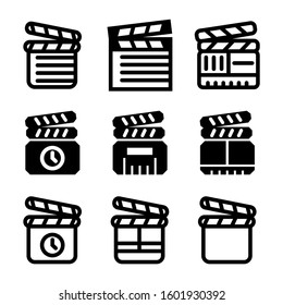 clapper board icon isolated sign symbol vector illustration - Collection of high quality black style vector icons
