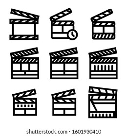 clapper board icon isolated sign symbol vector illustration - Collection of high quality black style vector icons
