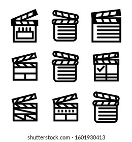 clapper board icon isolated sign symbol vector illustration - Collection of high quality black style vector icons
