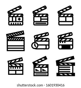 clapper board icon isolated sign symbol vector illustration - Collection of high quality black style vector icons
