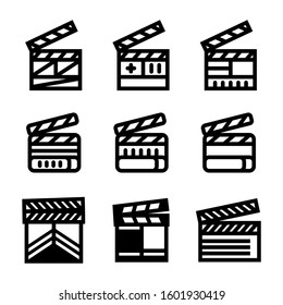 clapper board icon isolated sign symbol vector illustration - Collection of high quality black style vector icons
