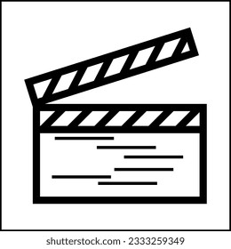 clapper board icon isolated sign symbol vector illustration - high quality black style vector icons