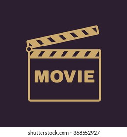 The clapper board icon. Movie symbol. Flat Vector illustration. 