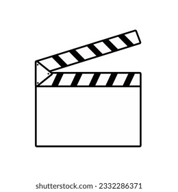Clapper board icon on white background for infographic, website or app.