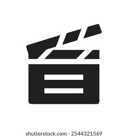 Ícone da clapper board no plano de fundo branco