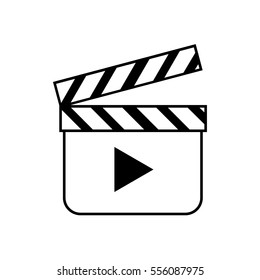 Clapper board icon on white background. Vector illustration.