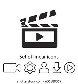 Clapper board  icon. One of set web icons