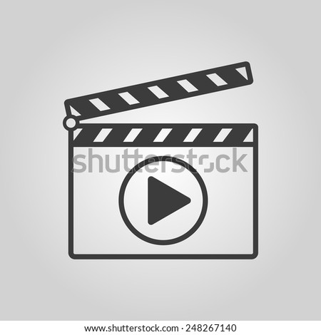 The clapper board icon. Play symbol. Flat Vector illustration