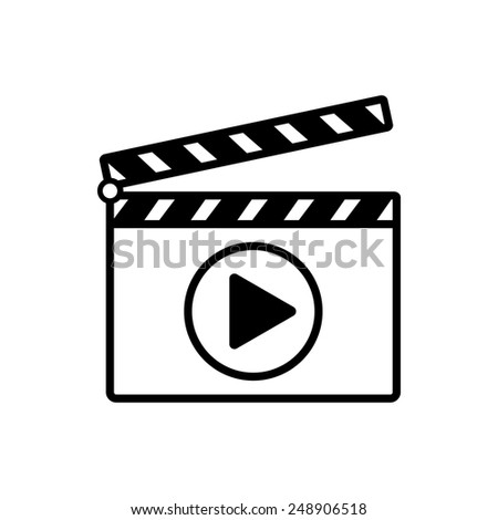 The clapper board icon. Play symbol. Flat Vector illustration.