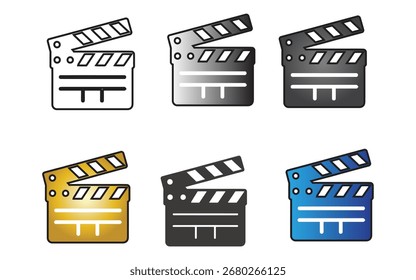 Clapper Board Icon set. Vector Icon Set