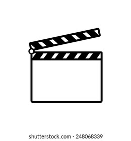 The clapper board icon. Clapper board symbol. Flat Vector illustration