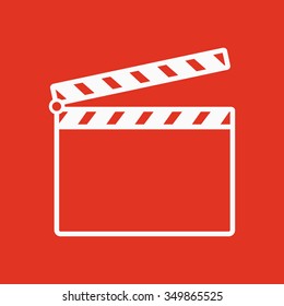 The clapper board icon. Clapper board symbol. Flat Vector illustration