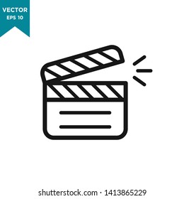 clapper board icon in trendy flat style