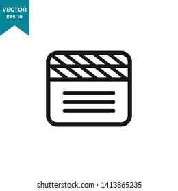 clapper board icon in trendy flat style