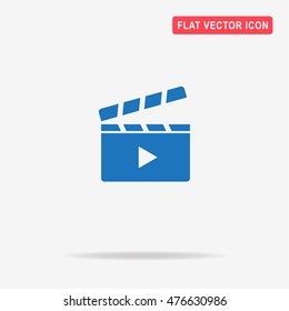 Clapper board icon. Vector concept illustration for design.