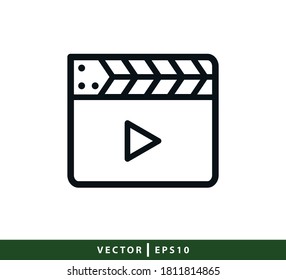 Clapper Board icon vector flat style illustration best seller