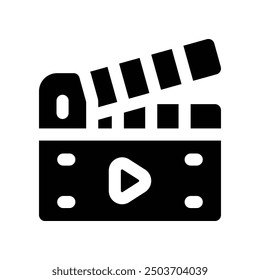 clapper board icon. vector glyph icon for your website, mobile, presentation, and logo design.
