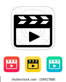 Clapper board icon. Vector illustration.