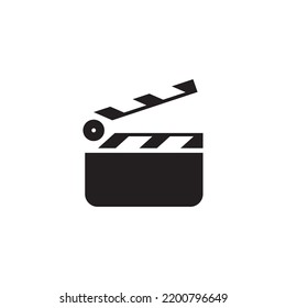 clapper board icon vector illustration logo design 