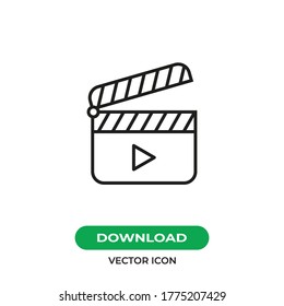 Klappbrett Symbol Vektorgrafik. Filmzeichen