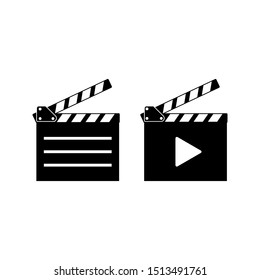 clapper board icon. vector on white background