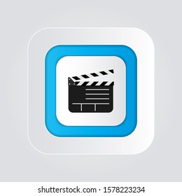 Clapper board icon with a white background