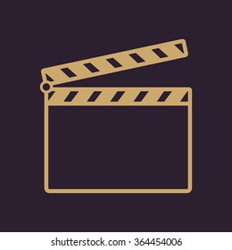 The clapper board icon.symbol. Flat Vector illustration