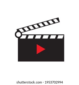 Clapper board isolated on white background