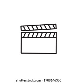 Clapper board line icon vector design template