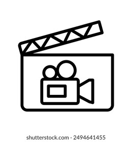 Clapper Board line icon , vector, pixel perfect, illustrator file