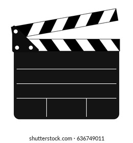 Clapper board with lines. Flat icon.
