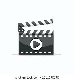 Clapper board logo design and vector illustration for filmaker