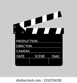 Clapper board on transparent background. Movie clapper.