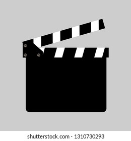 Clapper board on transparent background. Movie clapper.