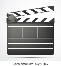 Clapper board on white background