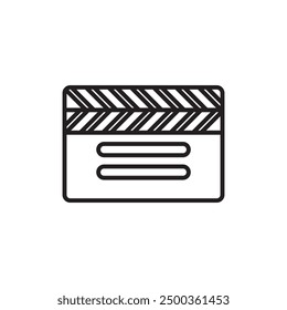 Clapper board outline style flat icon vector illustration. 