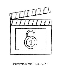 clapper board with padlock