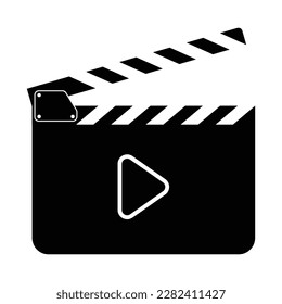 Clapper board with play button