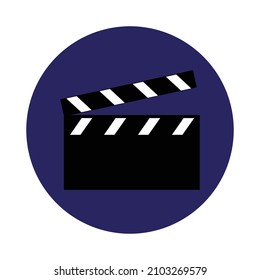 clapper board Simple Clipart Vector Illustration. movie Icon