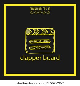 clapper board sketch vector icon