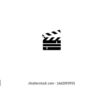 Clapper board vector flat icon. Isolated clapper board emoji illustration 