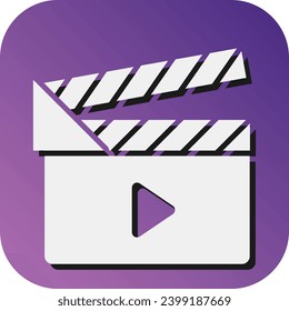 Clapper Board Vector Glyph Gradient Background Icon For Personal And Commercial Use.
