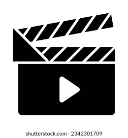 Clapper Board Vector Glyph Icon For Personal And Commercial Use.
