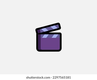 Icono del vector de la placa de cierre. Ilustración de Emoji. Emoticono vectorial aislado de clapboard