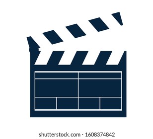Clapper Board Vector Icon For Movie and Film Logo Graphics Template Element
