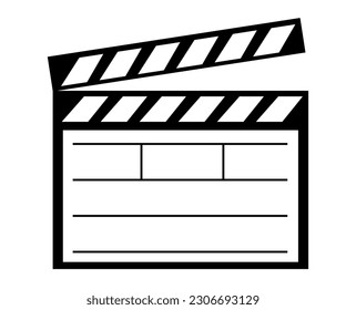 Clapper board vector illustration. Movie cracker. Movie clapper. Media and entertainment symbol. Clapboard
