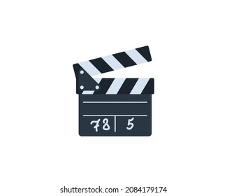 Clapper Board vector isolated icon. Film Slate emoji illustration. Clapboard vector isolated emoticon